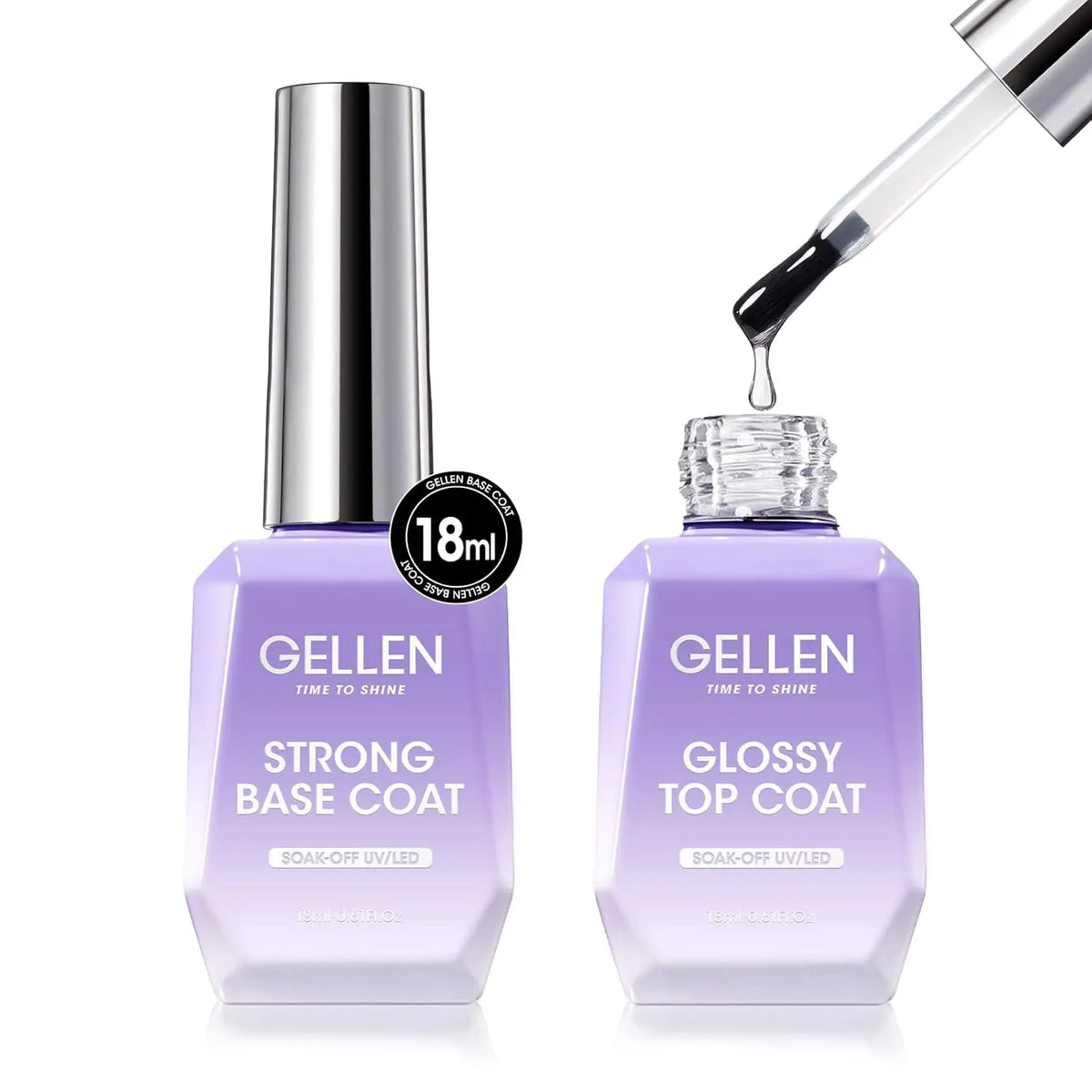 GELLEN 4-Piece Nail Care Kit – Base & Top Coat with Cuticle Care