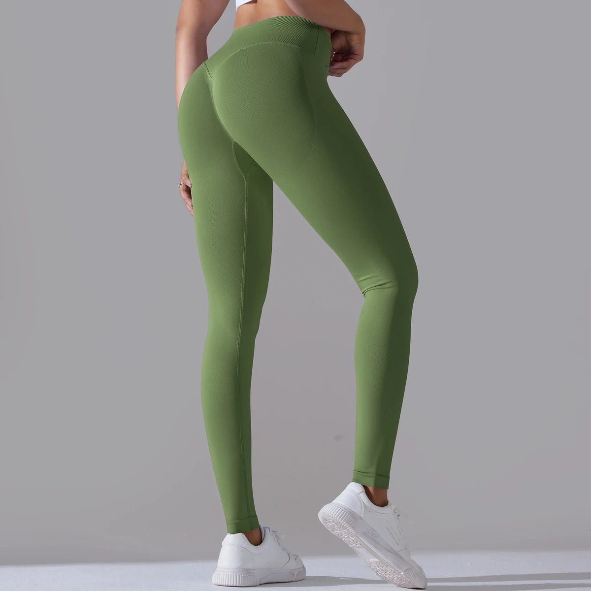 CrossWaist Seamless High-Waist Yoga Leggings