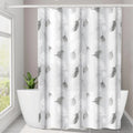 Leaf Pattern Shower Curtain – Waterproof Bathroom Curtain with Hooks