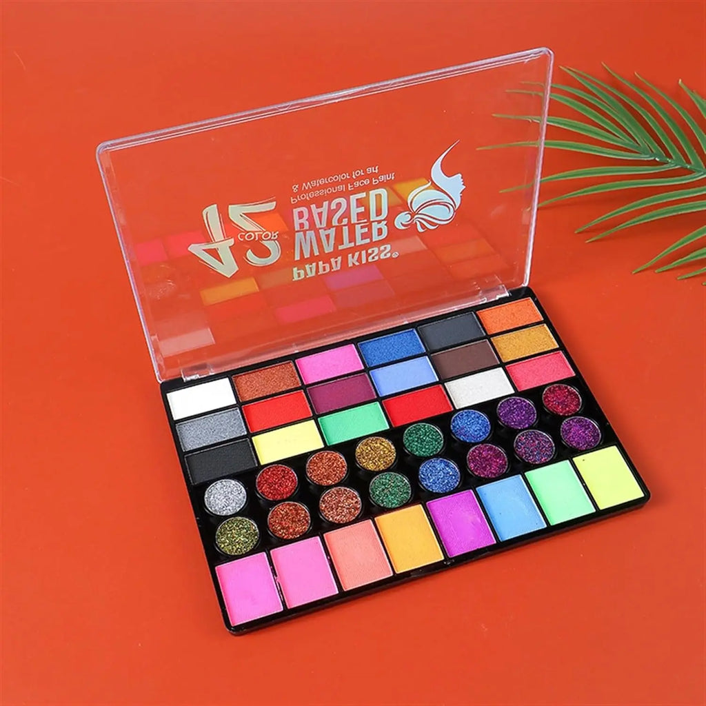 Halloween Face & Body Paint Set – 42 Colors UV Neon Glitter