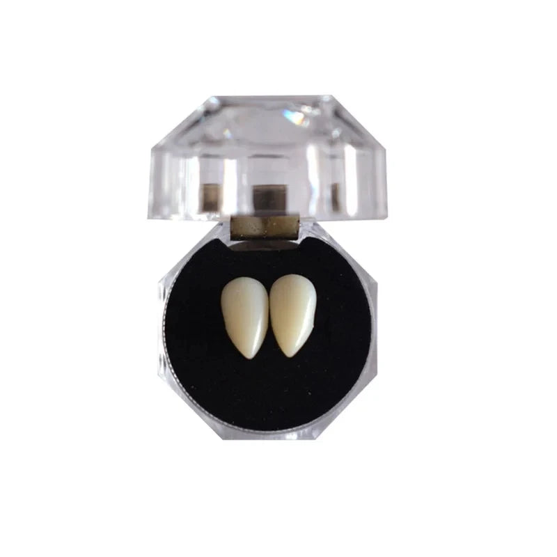 Realistic Vampire Teeth Fangs – Halloween Costume Teeth with Adhesive