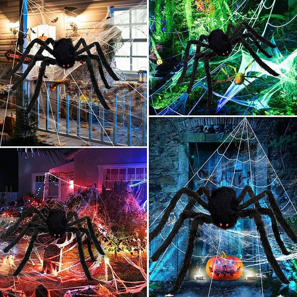 Giant Halloween Spider Web – 5m Triangle Web for Yard & Party Decor