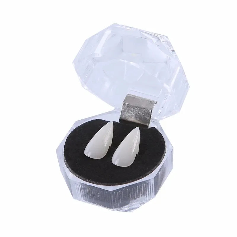 Realistic Vampire Teeth Fangs – Halloween Costume Teeth with Adhesive