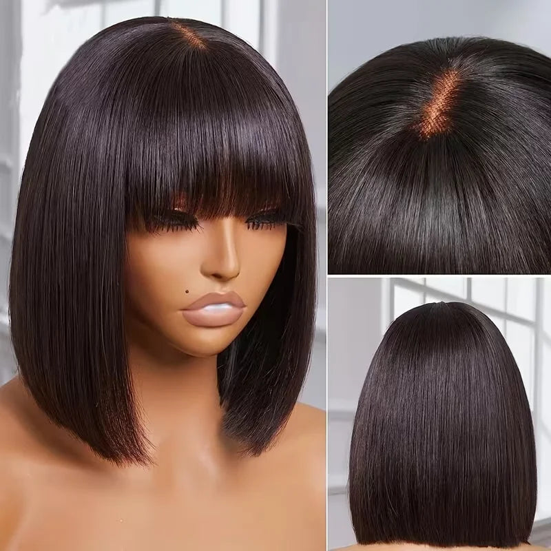Curly Bob Wig with Bangs – 3x1 Lace Front, 200% Density