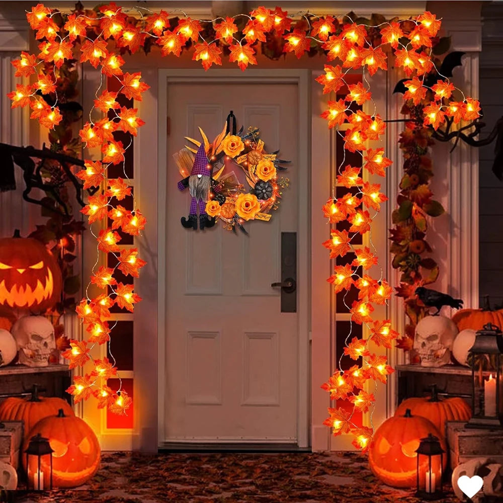 Halloween LED String Lights – Maple Leaf Fairy Lights Garland