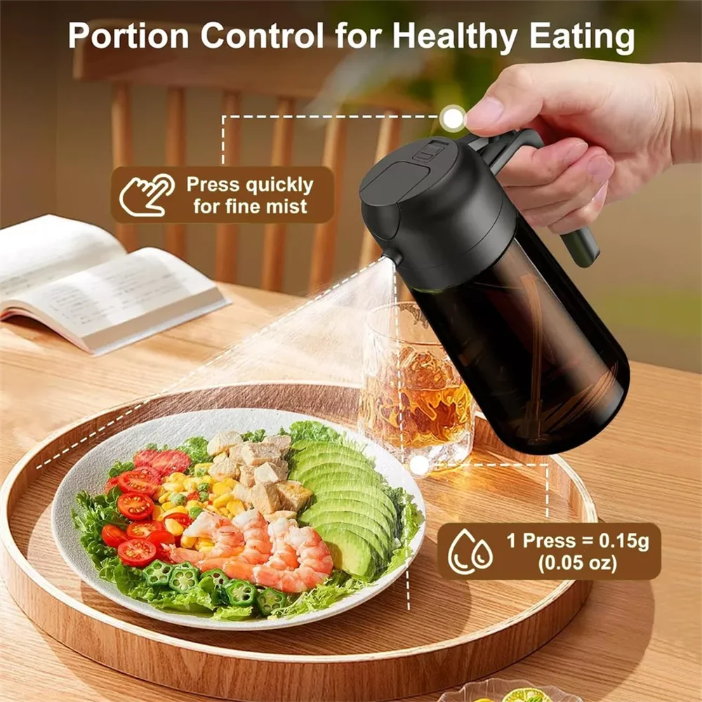 2-in-1 Glass Oil Dispenser & Sprayer – Olive Oil Mister Bottle