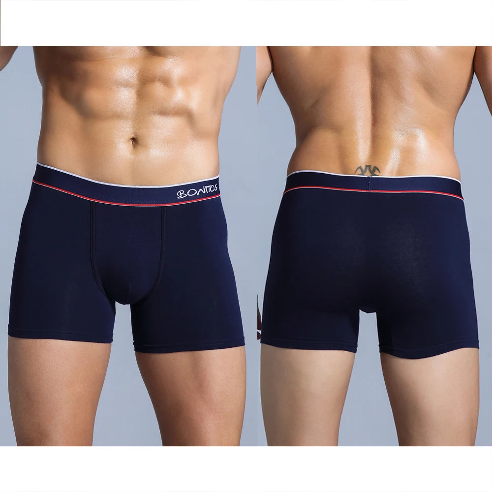 Men's Cotton Boxer Briefs, 4-Pack — Soft Letter-Waistband Underwear