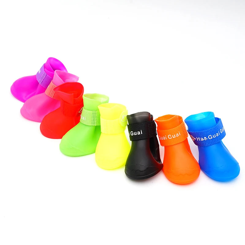 Waterproof Silicone Dog Rain Boots – Non-Slip Paw Protectors