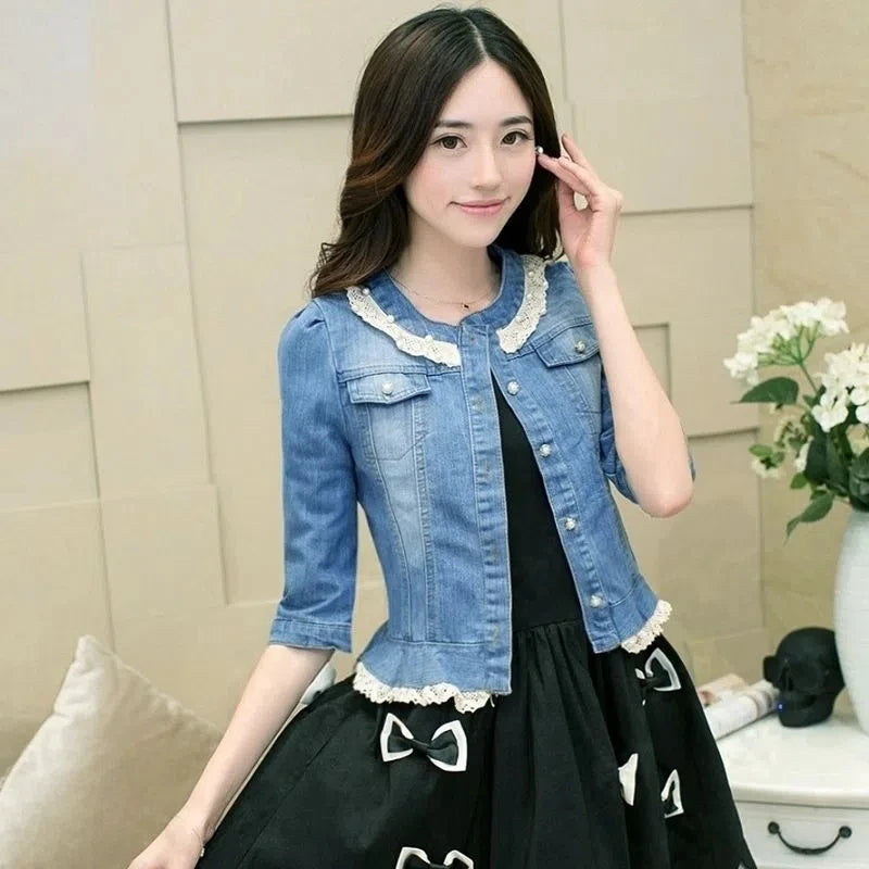Women's Half Sleeve Denim Jacket