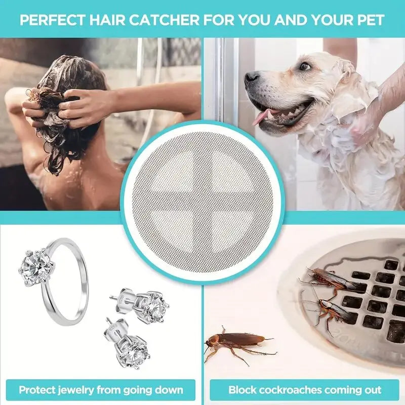 10 Pieces of Super Large Sink Floor Drain Stickers, Insect Proof Self-Adhesive Bathroom Hair Filter Screen, Bathroom Sewer Filte