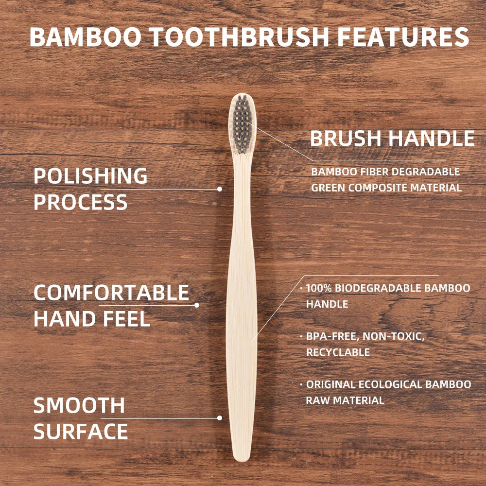BambooSmile Natural Bamboo Toothbrush Set