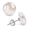 Baroque Button Pearl Stud Earrings