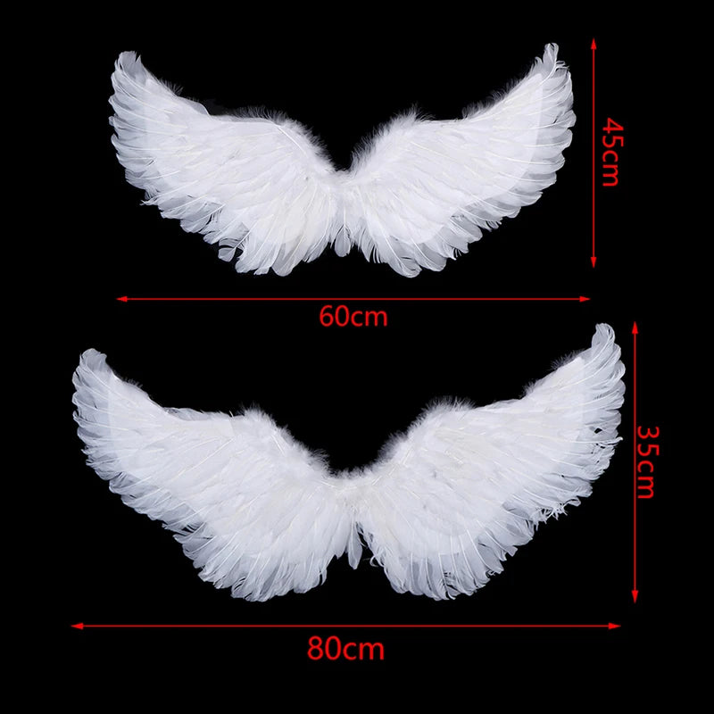 Angel Wings, Halo & Wand Costume Set – White Feather Cosplay Accessories