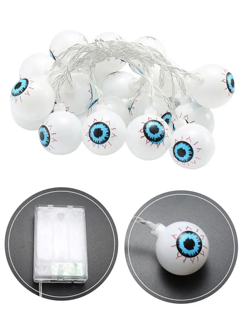 Halloween LED String Lights – Skull, Pumpkin & Bat Fairy Light Garland for Indoor/Outdoor Decor (22 Styles)