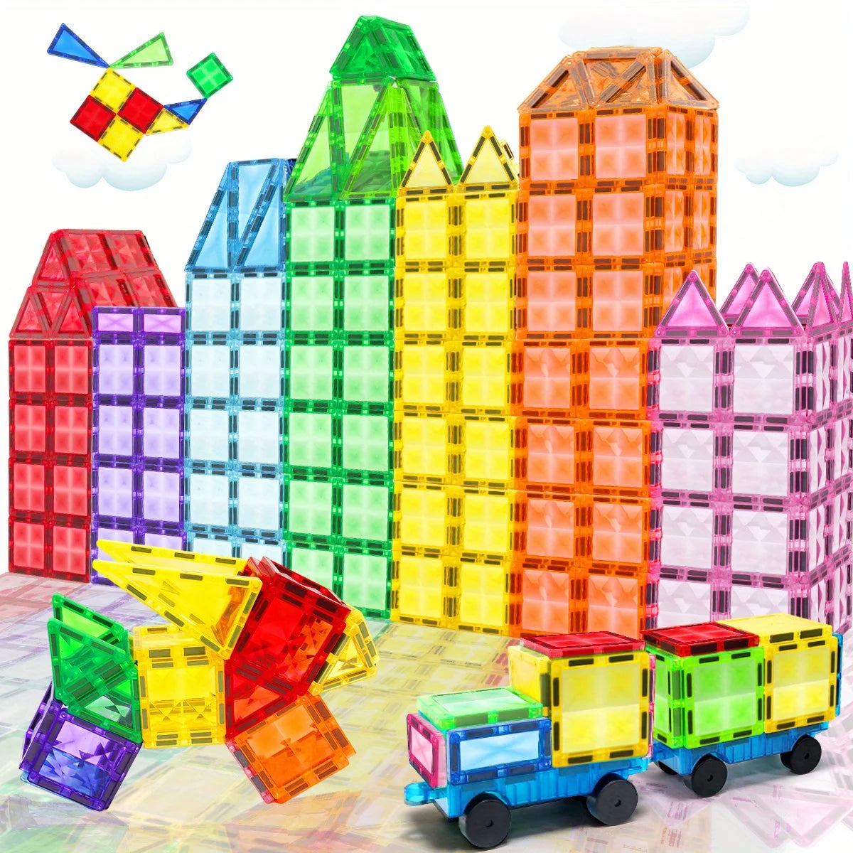Magnetic Building Tiles Set – STEM Construction Toy for Kids