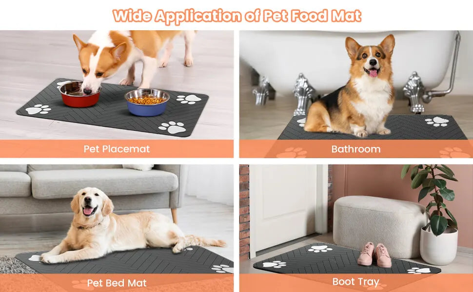 Quick-Dry Pet Feeding Mat – Absorbent Rubber-Backed Placemat