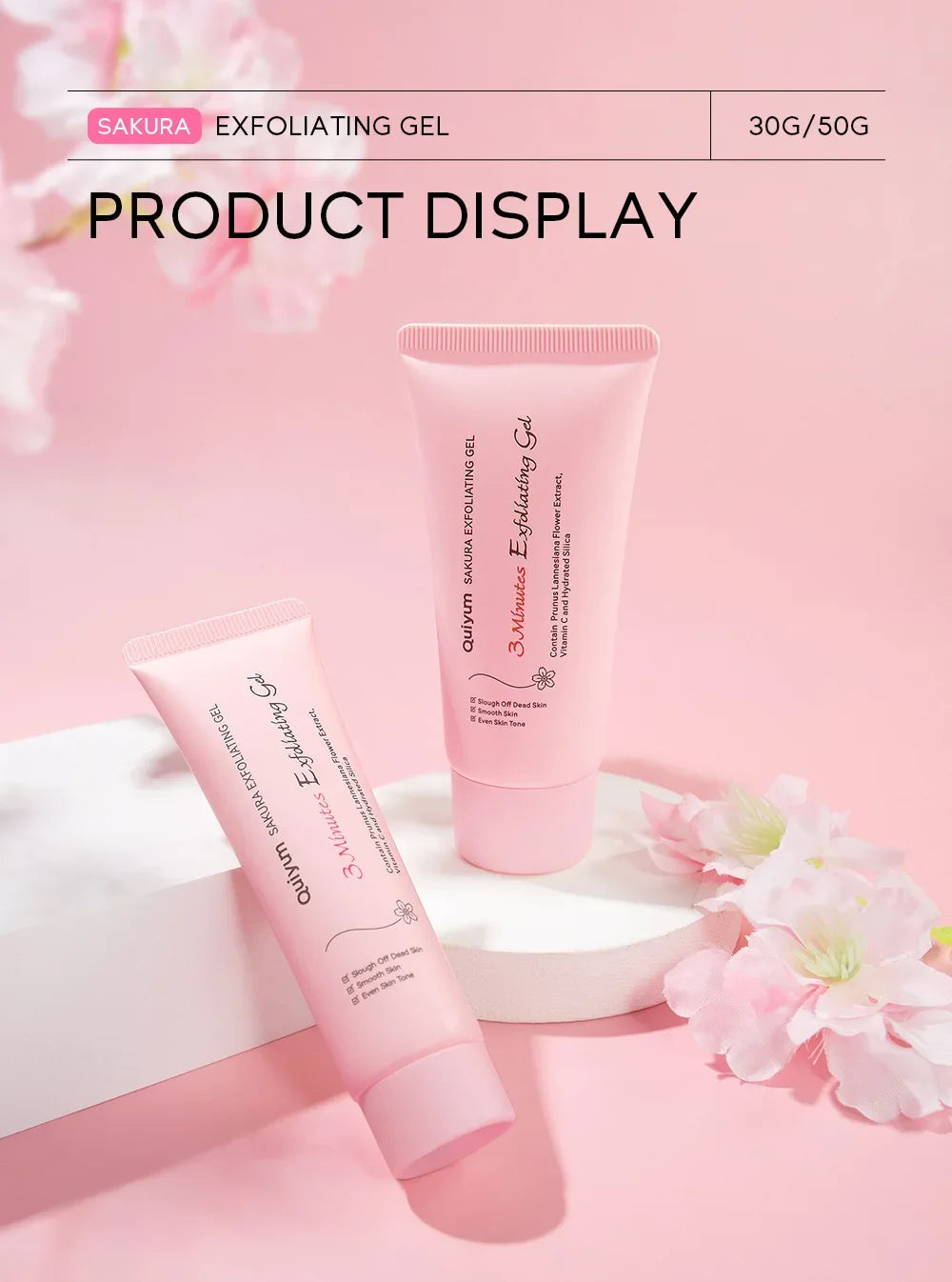 Sakura Exfoliating Peeling Gel – Gentle 3-Minute Facial Exfoliator