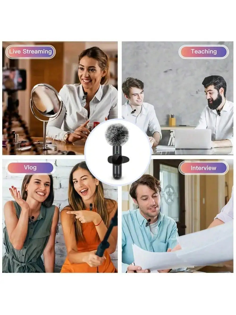 ClearCast Wireless Lavalier Microphone Kit – For Creators & Live Streaming