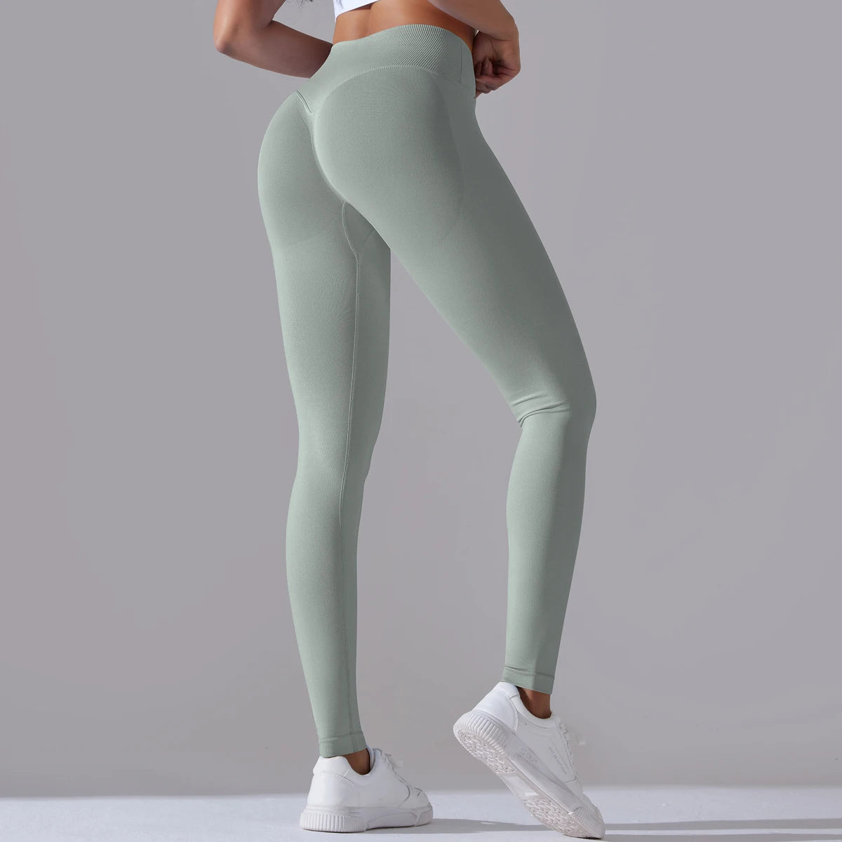 CrossWaist Seamless High-Waist Yoga Leggings