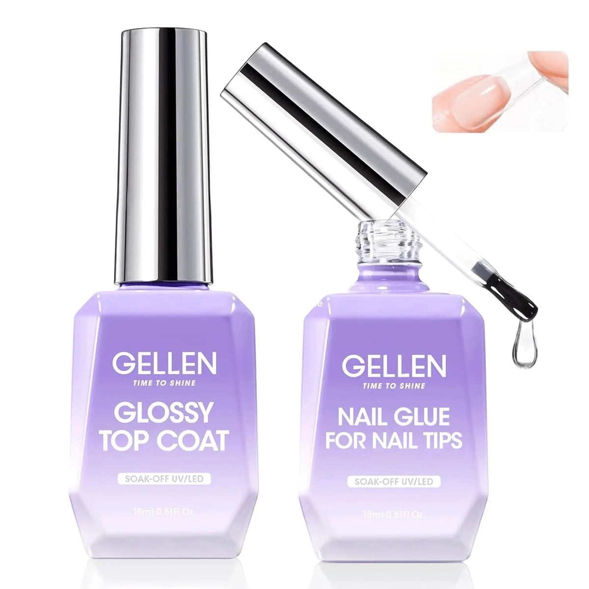 GELLEN 4-Piece Nail Care Kit – Base & Top Coat with Cuticle Care