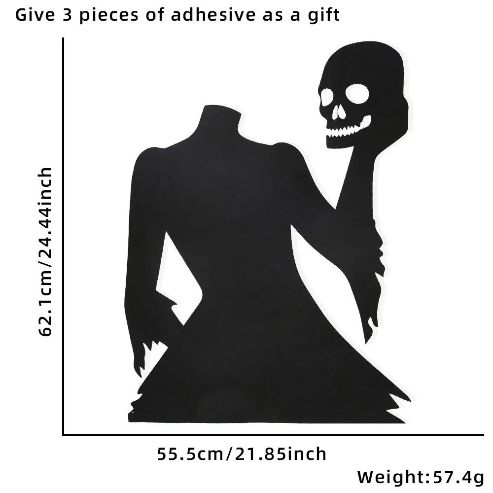 Halloween Felt Window Stickers – Spooky Devil, Witch & Ghost Glass Decals (7 Cute Styles)