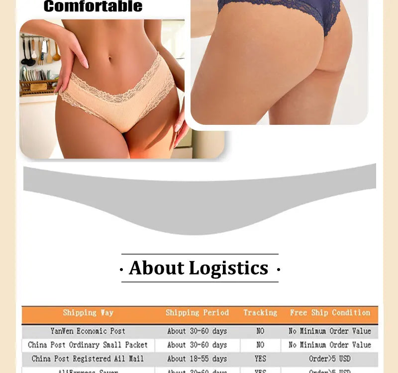 Women's Lace Seamless Brazilian Panties, 3-Pack — Cotton Ribbed Intimates