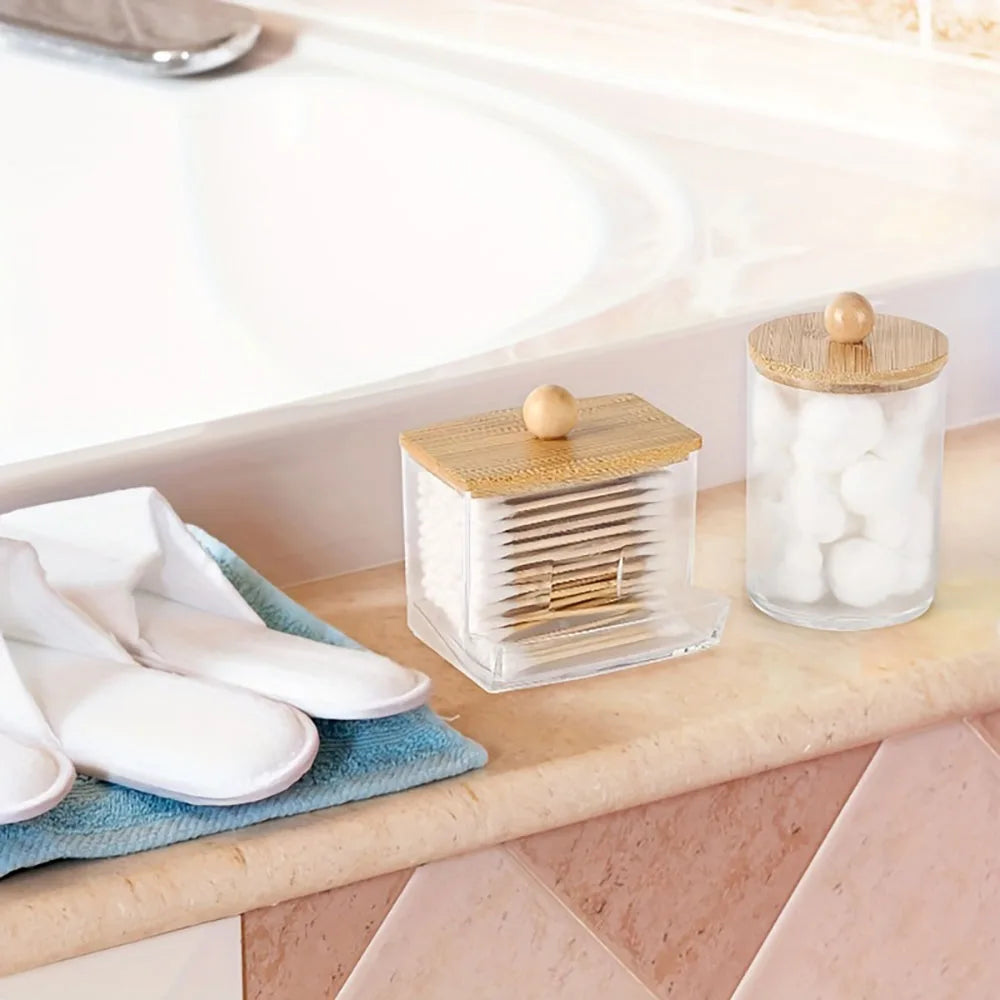 3-Piece Cotton Swab Holder Set