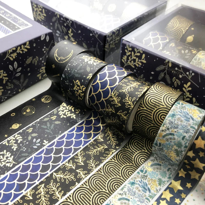 Pink Washi Tape Set with Gold Foil