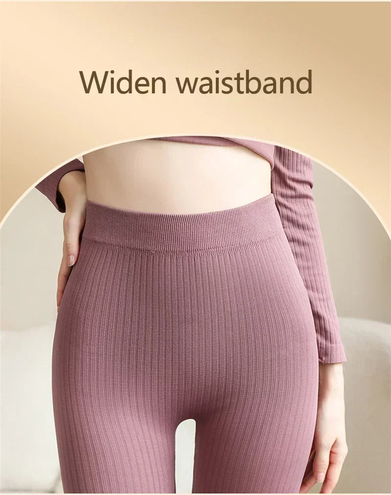 Women's Warm Thermal Underwear Set — Long-Sleeve Base Layer Top & Long Johns