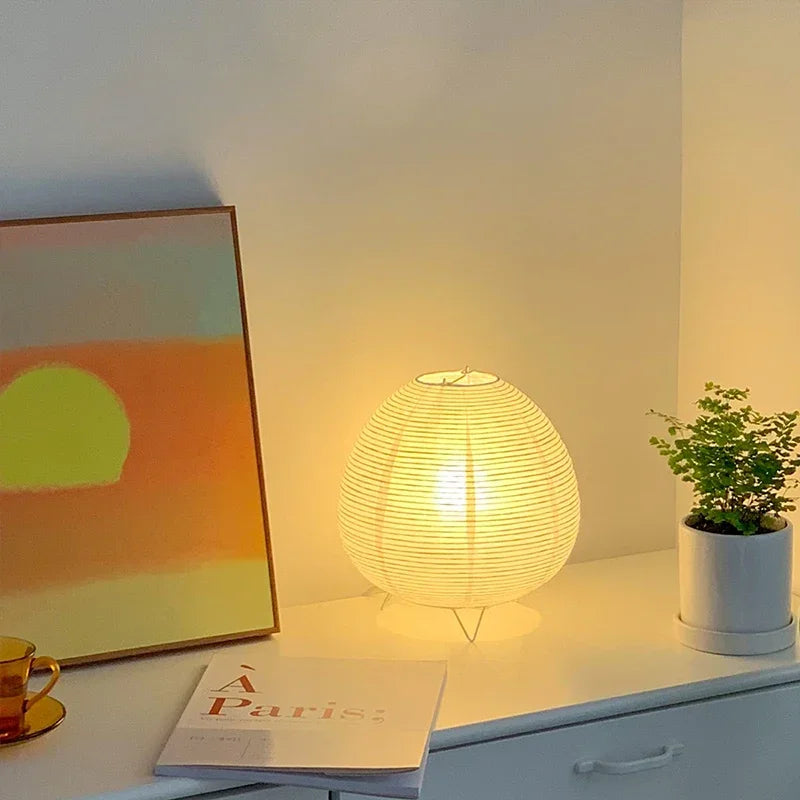 Japanese Rice Paper Table Lamp – Lantern Style