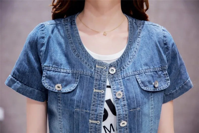 Women's Half Sleeve Denim Jacket