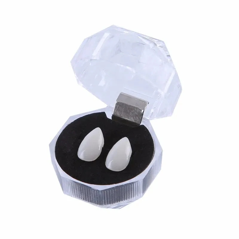 Realistic Vampire Teeth Fangs – Halloween Costume Teeth with Adhesive