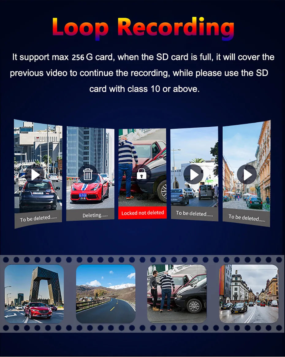 4K/2K WiFi Dash Cam with 24H Parking Monitor – Mini Front Car Camera, 170° Wide Angle