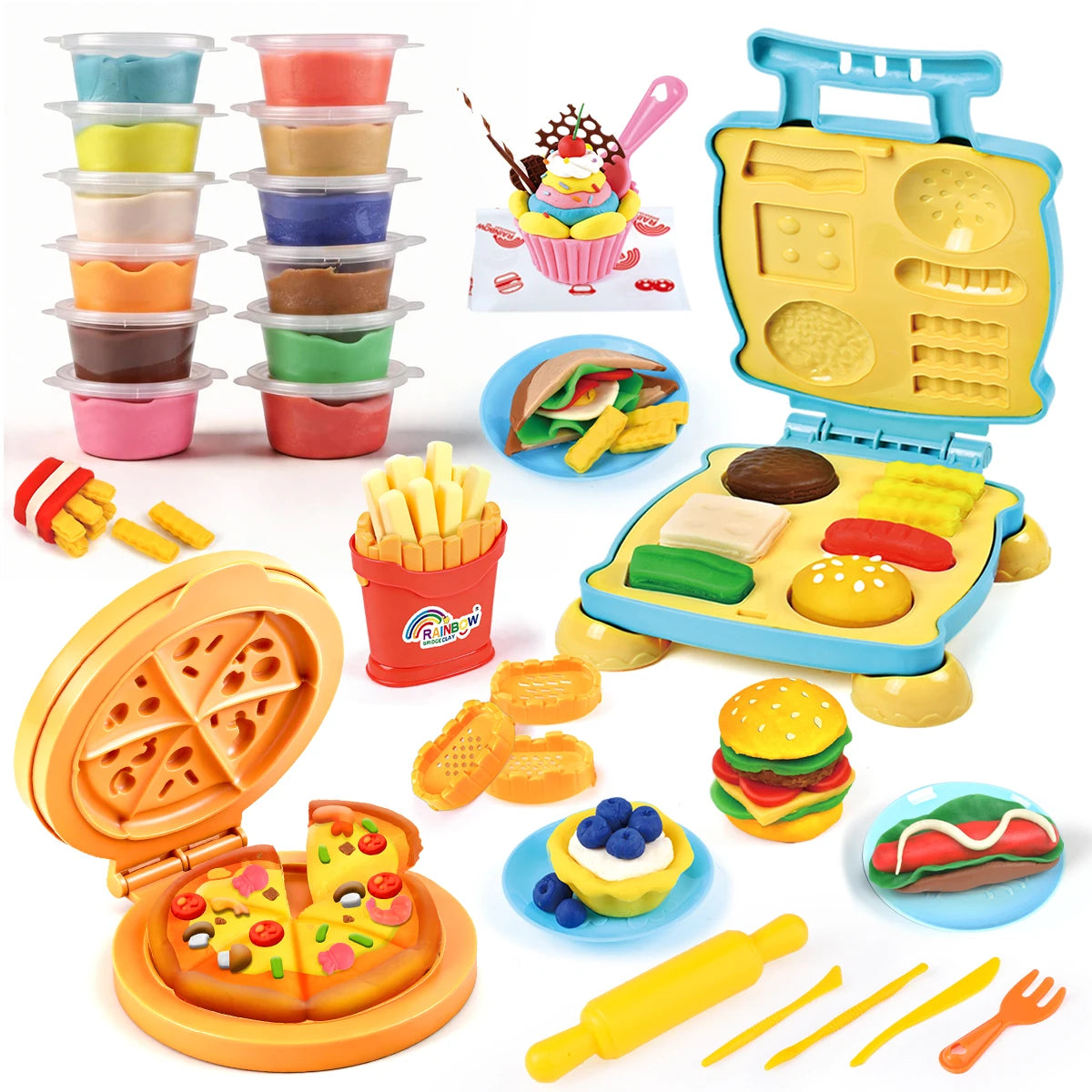 Kids Play Dough Kitchen Set – Modeling Clay with Molds & Tools