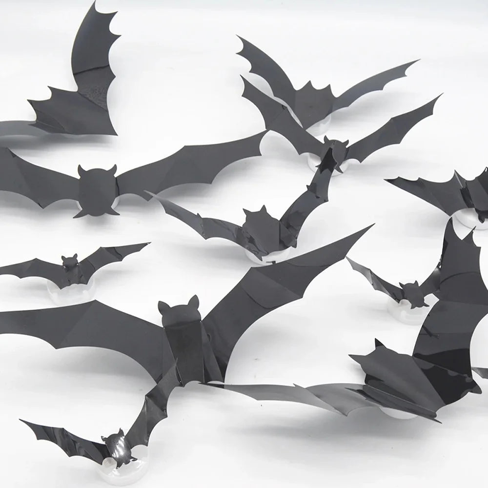 LED Halloween Bat Night Lights – 3D Window & Wall Decor (12/24 Pack)