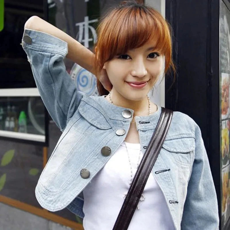 Women's Half Sleeve Denim Jacket