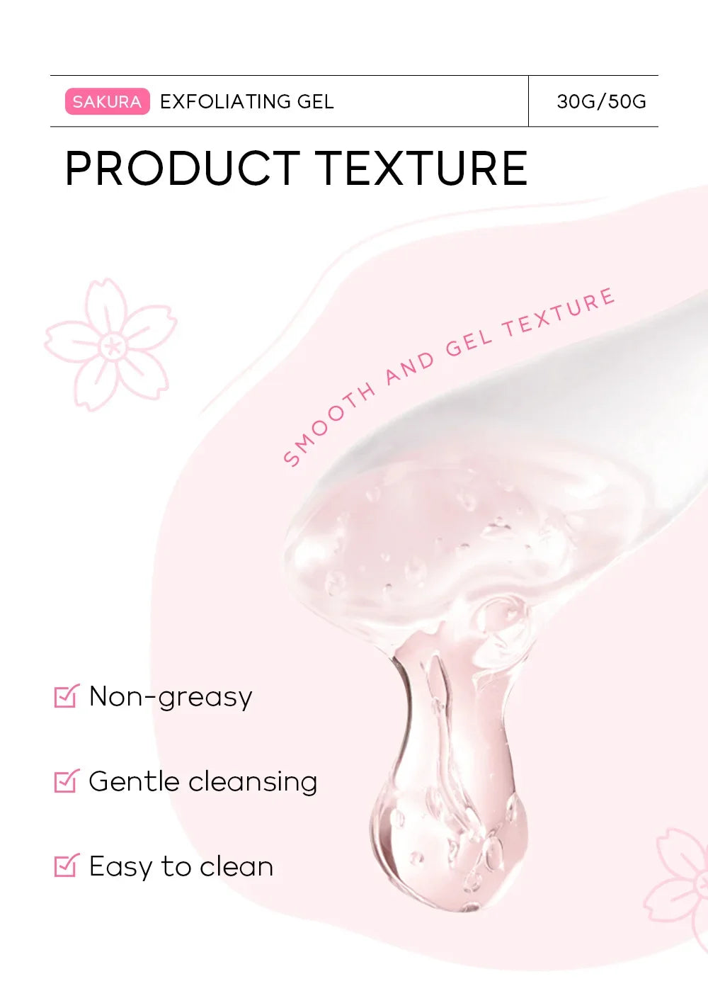 Sakura Exfoliating Peeling Gel – Gentle 3-Minute Facial Exfoliator