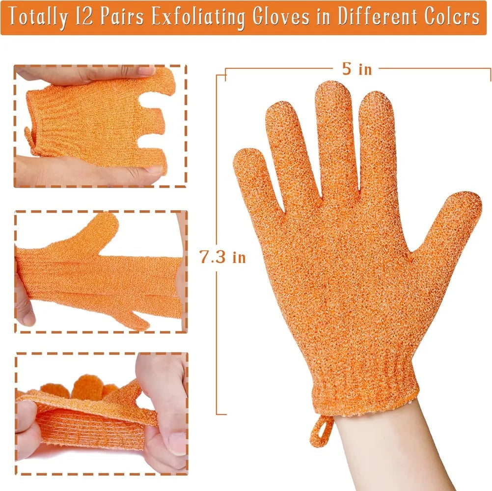 Exfoliating Bath Gloves, 24-Pack — Spa Massage Scrub Gloves