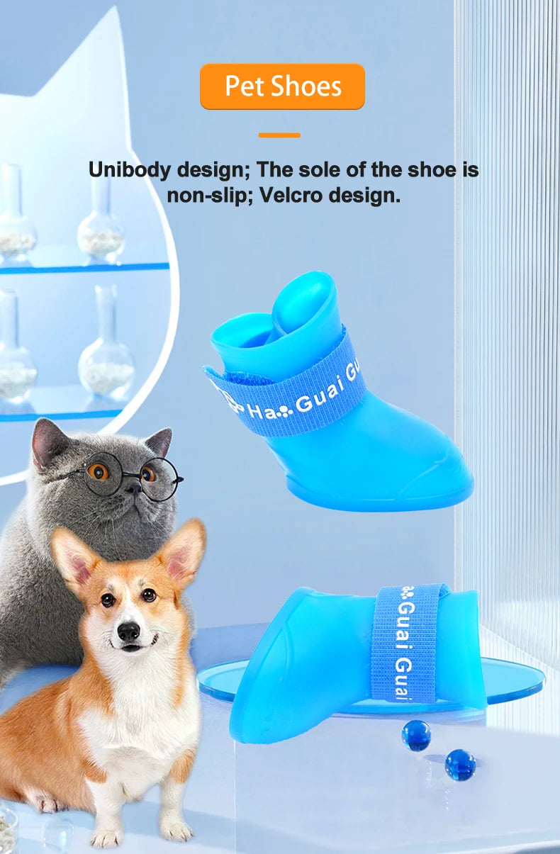 Waterproof Silicone Dog Rain Boots – Non-Slip Paw Protectors