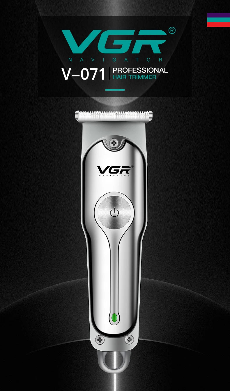 Heavy-Duty Stainless Steel Hair & Beard Trimmer – Professional Cordless Clipper