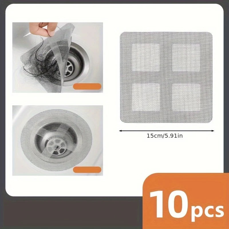 10 Pieces of Super Large Sink Floor Drain Stickers, Insect Proof Self-Adhesive Bathroom Hair Filter Screen, Bathroom Sewer Filte