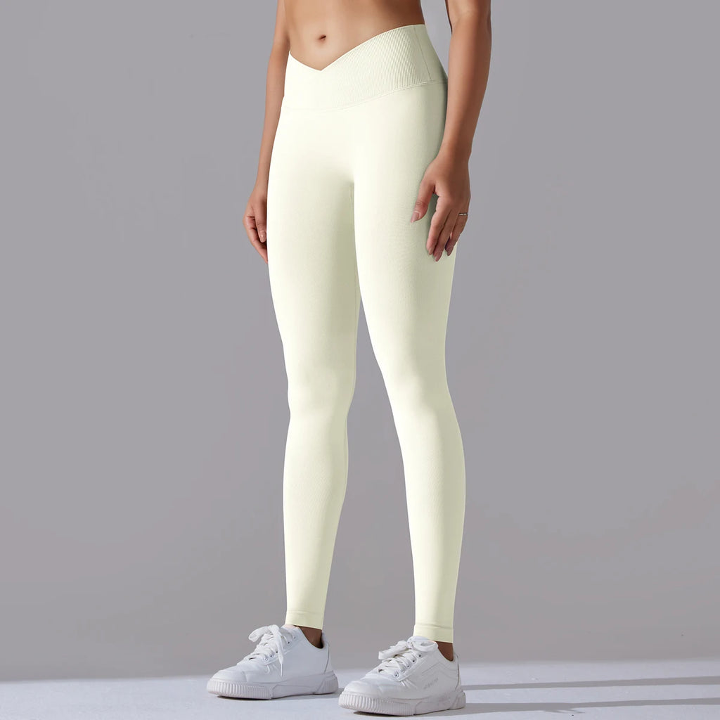 CrossWaist Seamless High-Waist Yoga Leggings