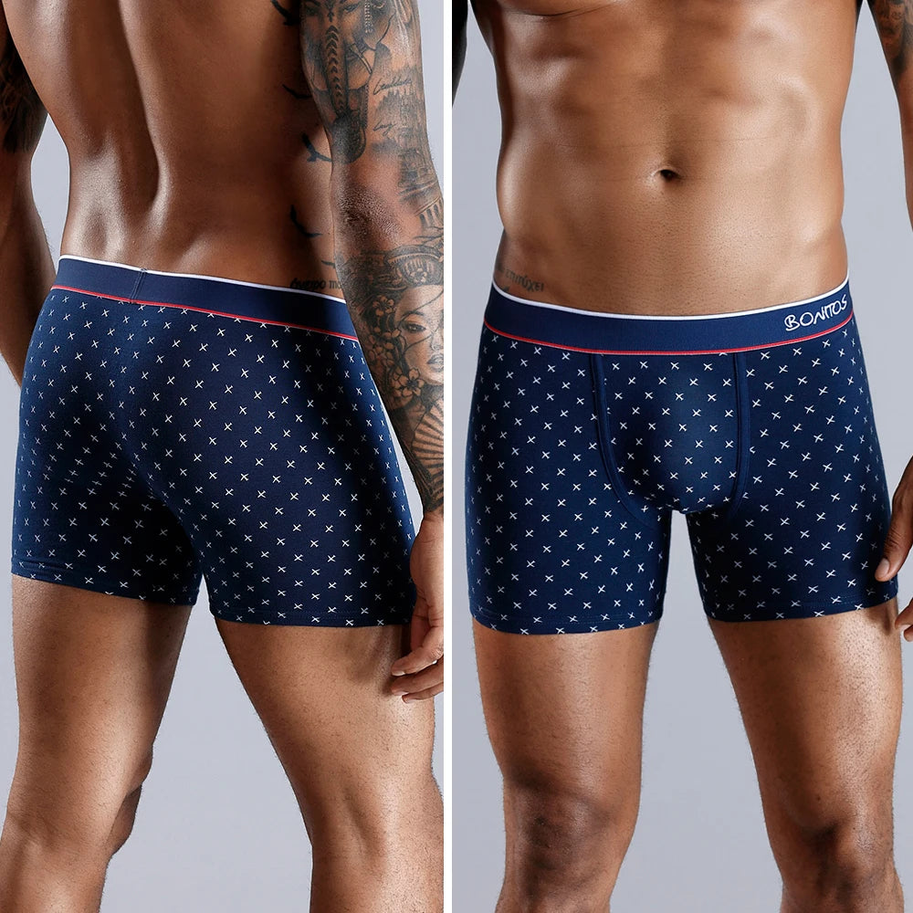 Men's Cotton Boxer Briefs, 4-Pack — Soft Letter-Waistband Underwear