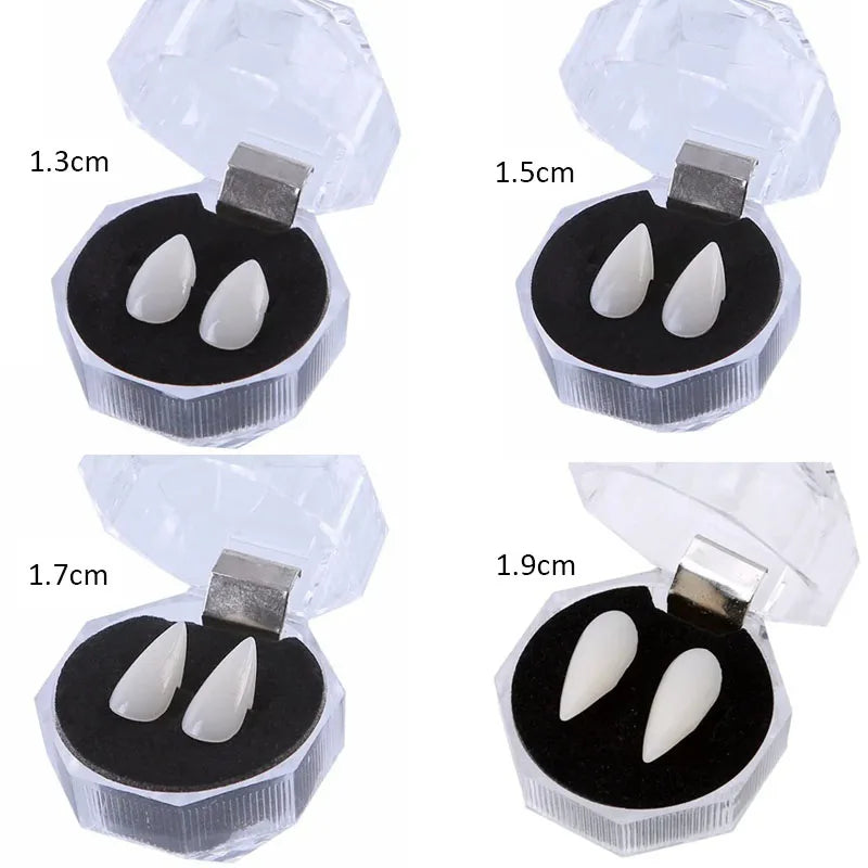 Realistic Vampire Teeth Fangs – Halloween Costume Teeth with Adhesive