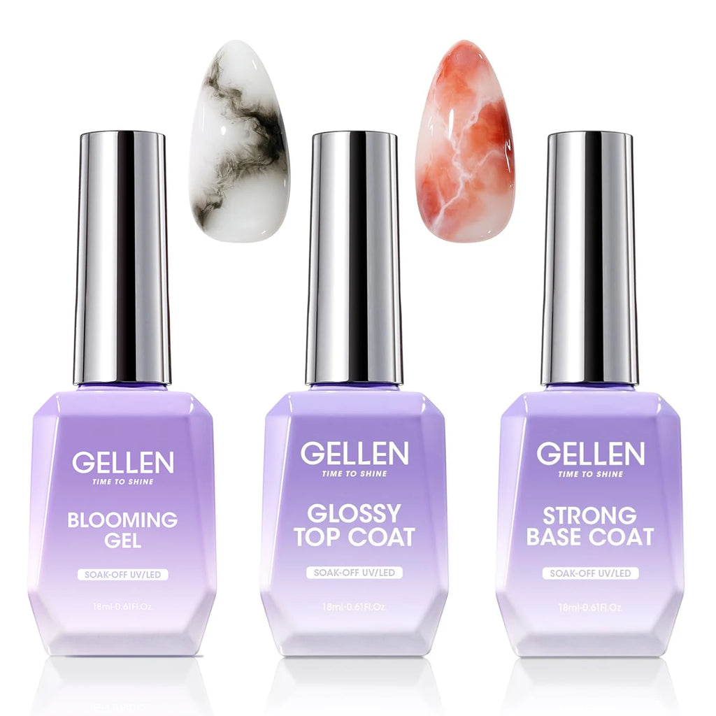GELLEN 4-Piece Nail Care Kit – Base & Top Coat with Cuticle Care