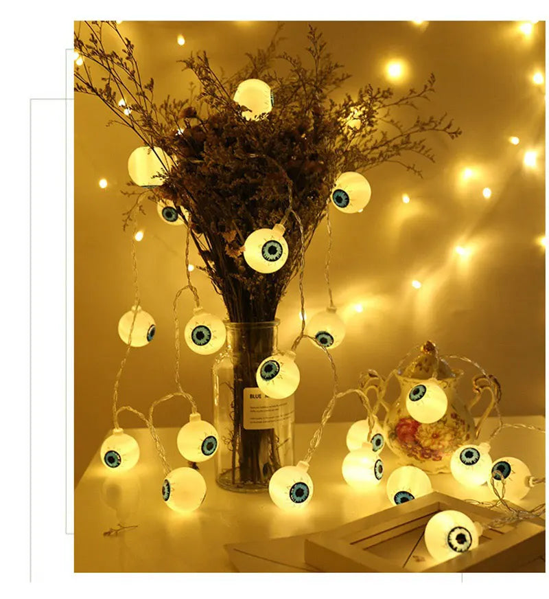 Halloween LED String Lights – Skull, Pumpkin & Bat Fairy Light Garland for Indoor/Outdoor Decor (22 Styles)