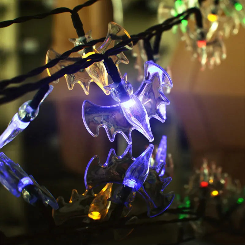 Halloween LED String Lights – Skull, Pumpkin & Bat Fairy Light Garland for Indoor/Outdoor Decor (22 Styles)