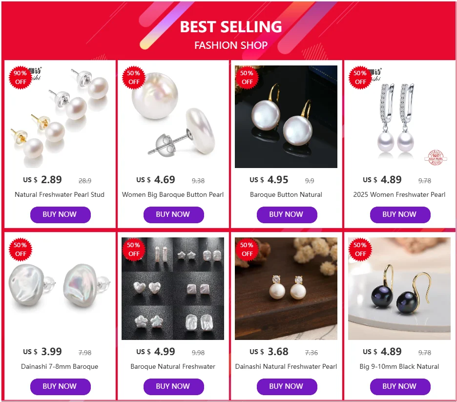 Baroque Button Pearl Stud Earrings