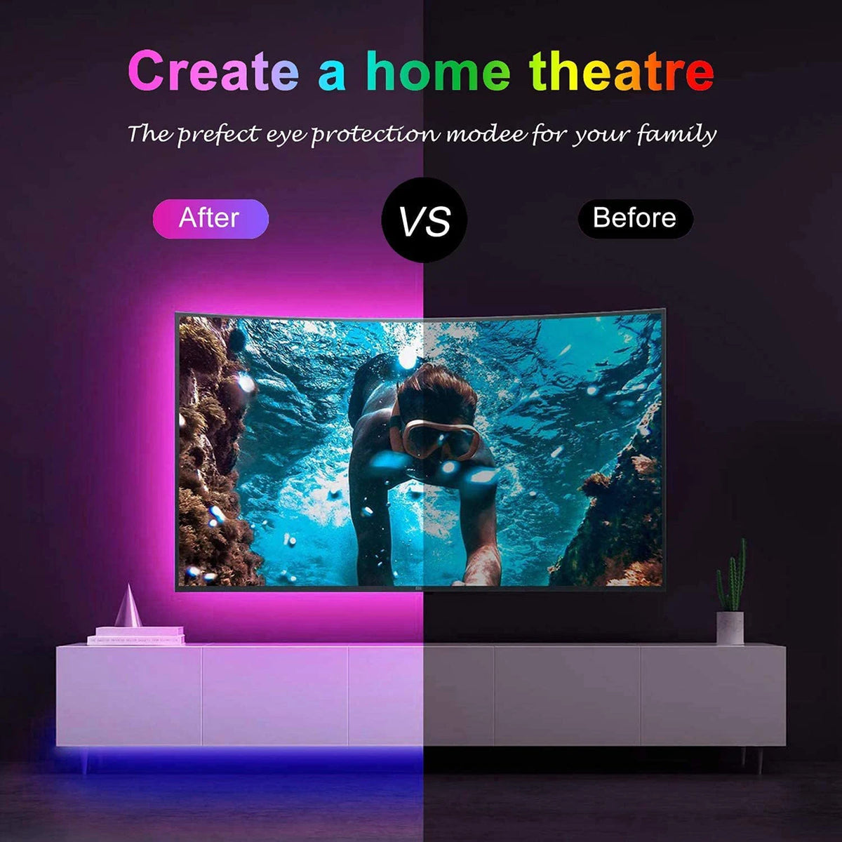 ChromaGlow RGB LED Strip Lights with Remote – 44-Key Color Changing Tape Light