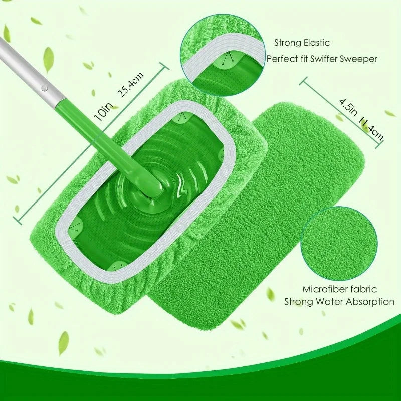 Reusable Mop Pads 4-Pack – High Water Absorption Microfiber